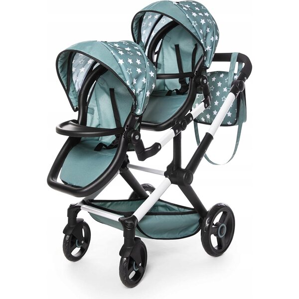 Doppelkinderwagen für Puppen Xeo Twin Bayer Design mit verstellbaren Sitzen