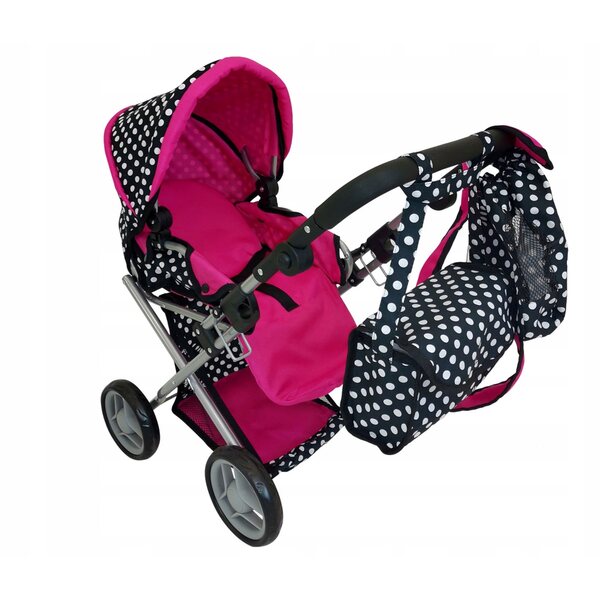 MarioToys 2-in-1-Puppenwagen mit Tasche und Rucksack, ISO 9001-Sicherheit