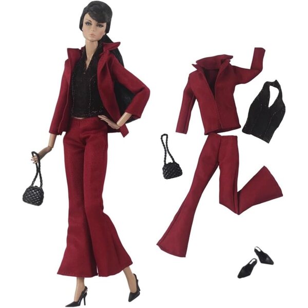 11,5-Zoll-Puppenkleidung – 5-teiliges Set aus Jacke, Oberteil, Hose, Schuhen und Tasche