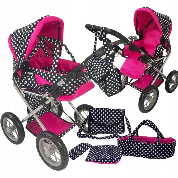 MarioToys 3in1 Puppenwagen mit großen Rädern und Gondel – Kinderset