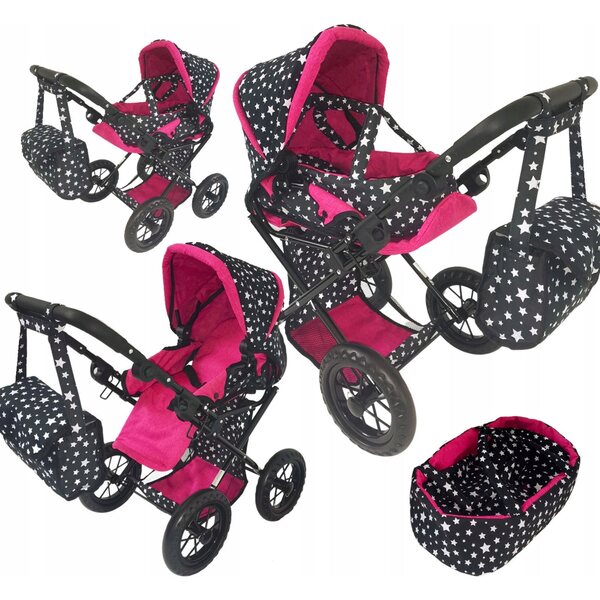 Passeggino per bambole 3in1 MarioToys con ruote grandi e gondola - set per bambini