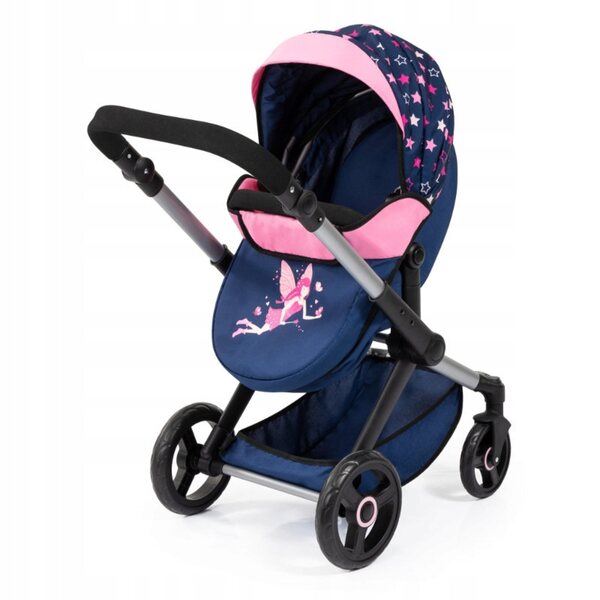 Poussette de poupée XEO Bayer Design 2in1 Deep avec accessoires bleu marine et rose