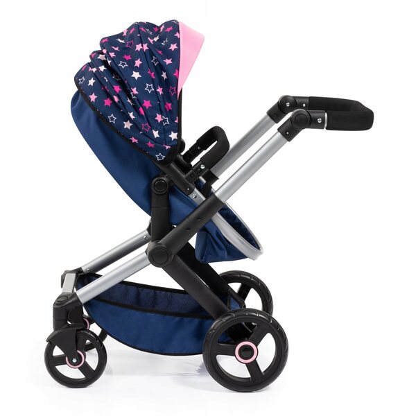 Poussette de poupée XEO Bayer Design 2in1 Deep avec accessoires bleu marine et rose