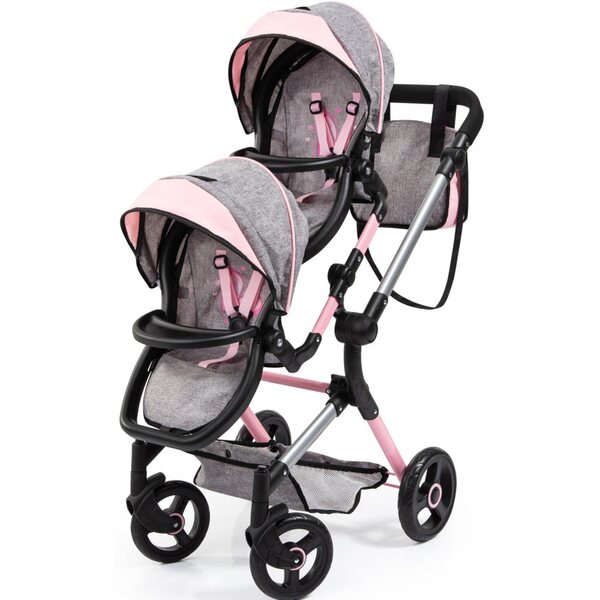 Bayer Design Twin Neo verstellbarer und faltbarer Zwillings-Puppenkinderwagen