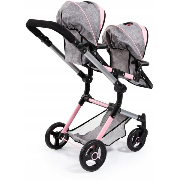 Bayer Design Twin Neo verstellbarer und faltbarer Zwillings-Puppenkinderwagen