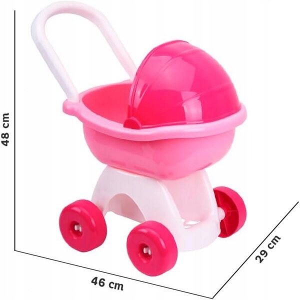 Fancy 8256 Rosa Puppenwagen für Kinder ab 3 Jahren, sicher und langlebig