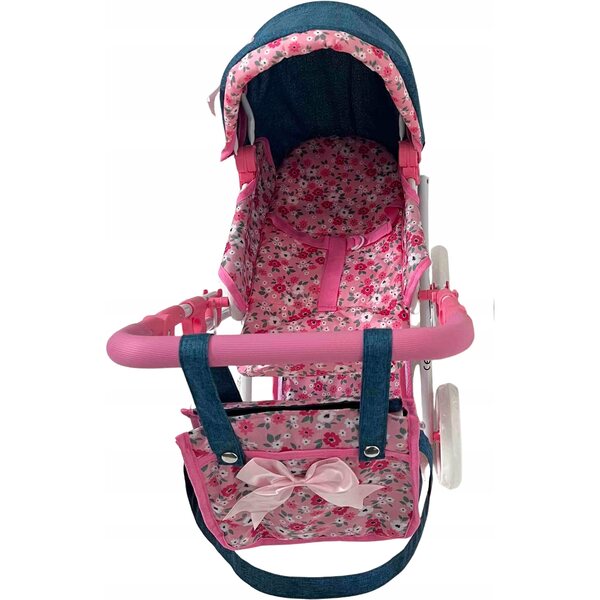 2-in-1-Kinderwagen für MarioToys-Puppen mit Tasche und tiefer Wiege