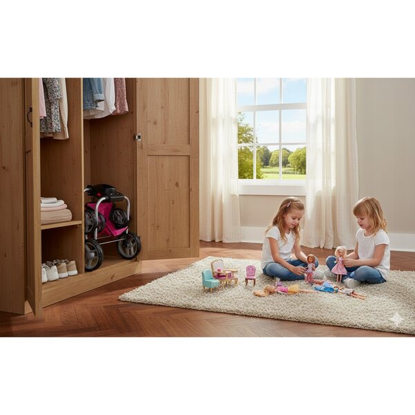 Passeggino per bambole 3in1 Super-Toys 9623 con 18 funzioni e telaio girevole