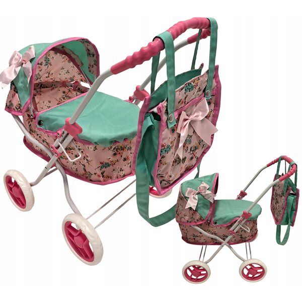 Mariotoys Tiefer Kinderwagen für Puppen ab 3 Jahren. Komfort und Retro-Design