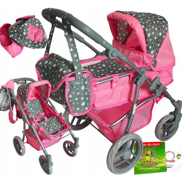 2-in-1-Kinderwagen für MarioToys-Puppen, inklusive Rucksack, hohe Qualität ISO 9001