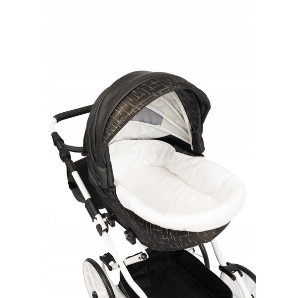 Grande Passeggino Profondo per Bambole Retro Rosa Scuro in Eco Pelle Jackmar