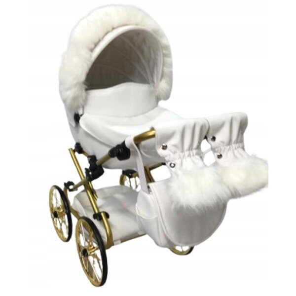 Großer rosafarbener Puppenwagen im Retro-Stil für Jackmar Darsi-Mädchen