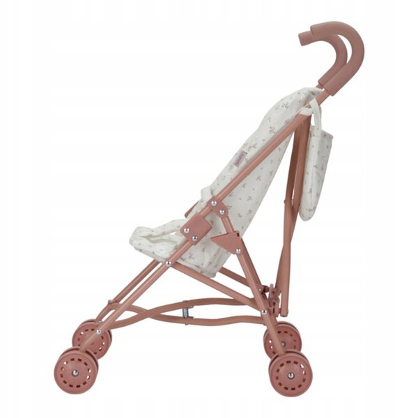 Zusammenklappbarer rosafarbener Puppenwagen von Little Dutch mit Tasche und Sicherheitsgurten
