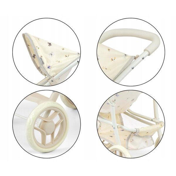 Milly Mally Natalie Puppenwagen: ein faltbarer, leichter Kinderwagen mit Verdeck