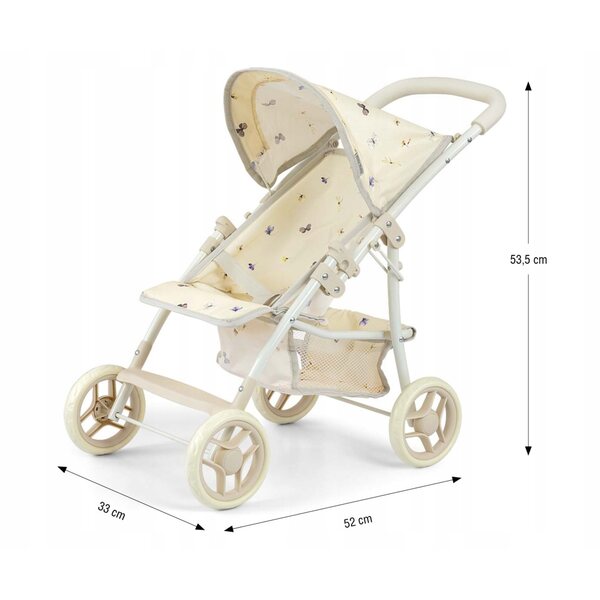 Milly Mally Natalie Puppenwagen: ein faltbarer, leichter Kinderwagen mit Verdeck