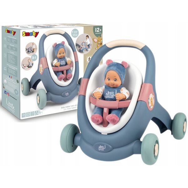3in1 Lauflernwagen mit Smoby Little Puppe – Kinderwagen und Sportwagen für Kinder ab 12 Monaten