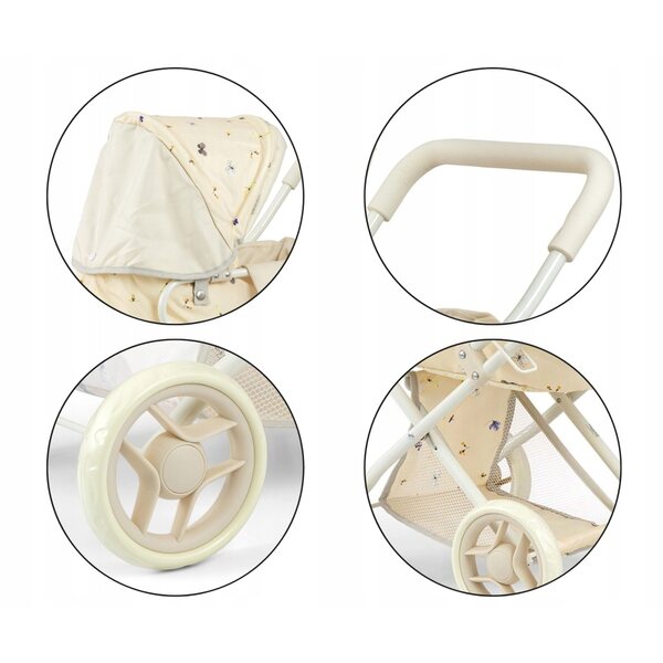 Deep Milly Mally Alice Puppenwagen mit Zubehör und waschbarem Stoff
