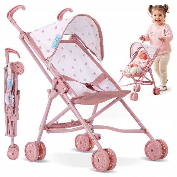 Leichter und faltbarer Kinderplay-Puppenwagen mit Blumenmuster
