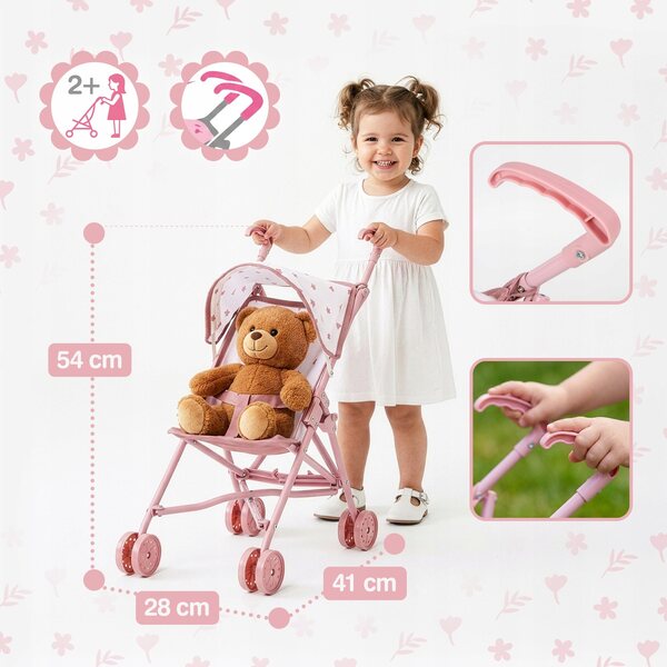 Leichter und faltbarer Kinderplay-Puppenwagen mit Blumenmuster