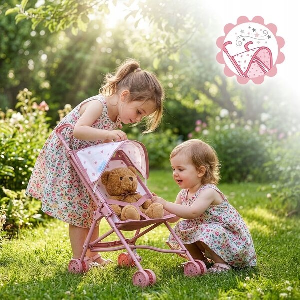 Leichter und faltbarer Kinderplay-Puppenwagen mit Blumenmuster