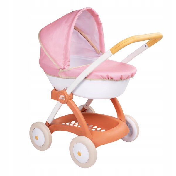 SMOBY Baby Nurse Landau: Passeggino Profondo per Bambole fino a 42 cm, Rosa e Bianco