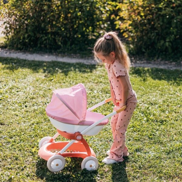 SMOBY Baby Nurse Landau: Passeggino Profondo per Bambole fino a 42 cm, Rosa e Bianco