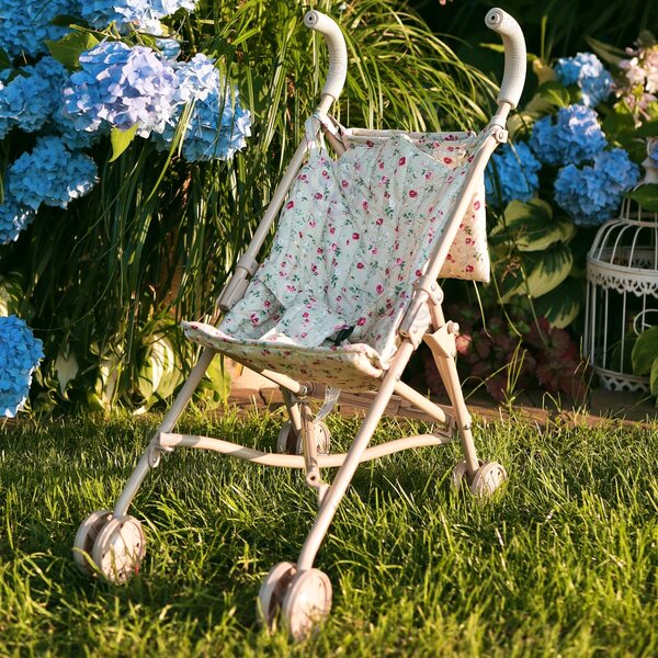 Woopie Royal Leichter und faltbarer Puppenwagen mit Blumenmuster