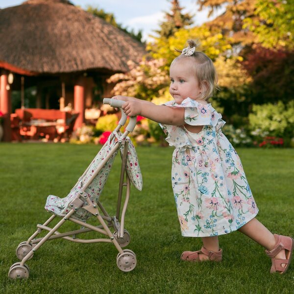 Woopie Royal Leichter und faltbarer Puppenwagen mit Blumenmuster