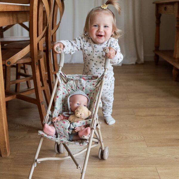 Woopie Royal Leichter und faltbarer Puppenwagen mit Blumenmuster
