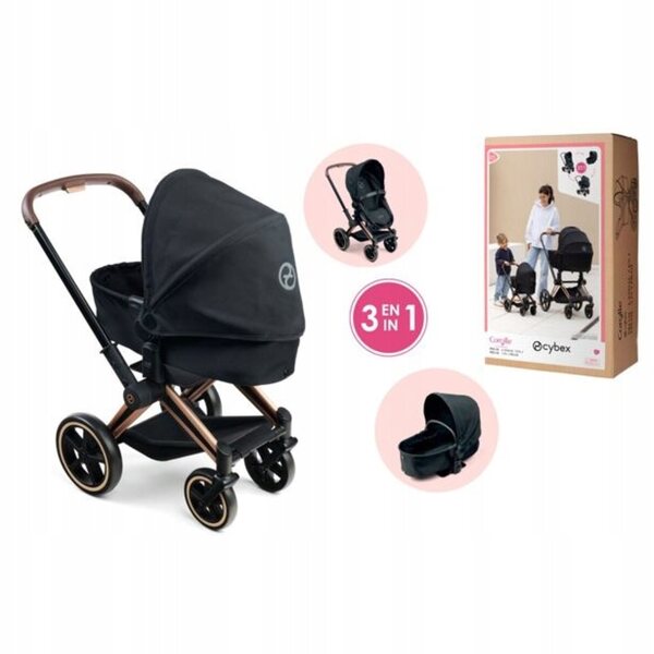 Corolle Cybex 3 in 1 Kinderwagen für Puppen von 36 bis 52 cm – Schwarz