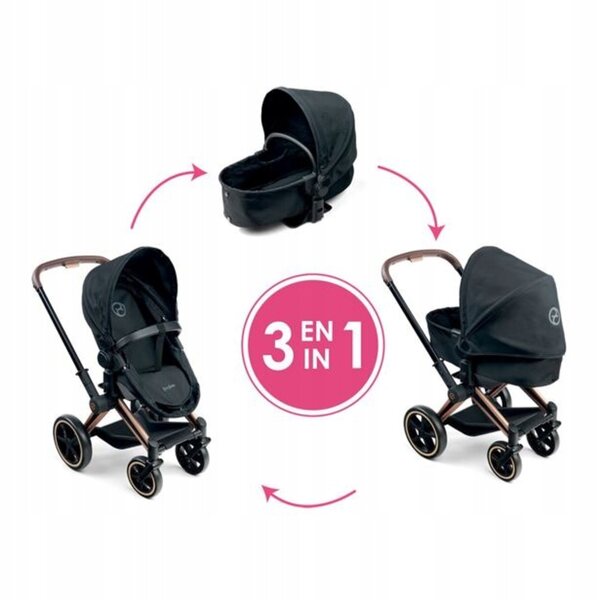 Corolle Cybex 3 in 1 Kinderwagen für Puppen von 36 bis 52 cm – Schwarz