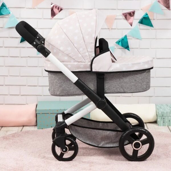 Bayer Design Xeo 2 in 1 verstellbarer Puppenwagen Beige für Kinder