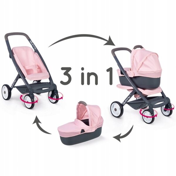 Smoby Maxi-Cosi Quinny 3 in 1 Puppenwagen – Kinderwagen und Babywanne