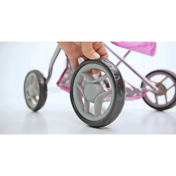 Doris 3 in 1 grauer Puppenwagen mit Kinderbett, Tasche und Wickelauflage