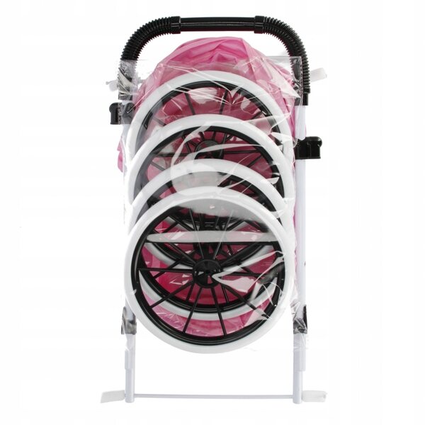 MEGA CREATIVE Puppenwagen in Metallic-Rosa – ein Spielzeug für Mädchen ab 3 Jahren