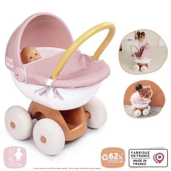 Tiefer Kinderwagen für Smoby Baby Nurse Puppen, stabil und waschbar