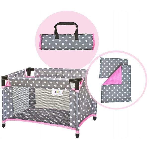 3-in-1-Doris-Puppenkinderwagen-Set mit Kinderbett, Tasche und Wickelauflage
