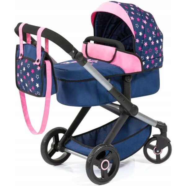 Bayer Design XEO 2 in 1 Puppenwagen mit Stubenwagen und Zubehör rosa