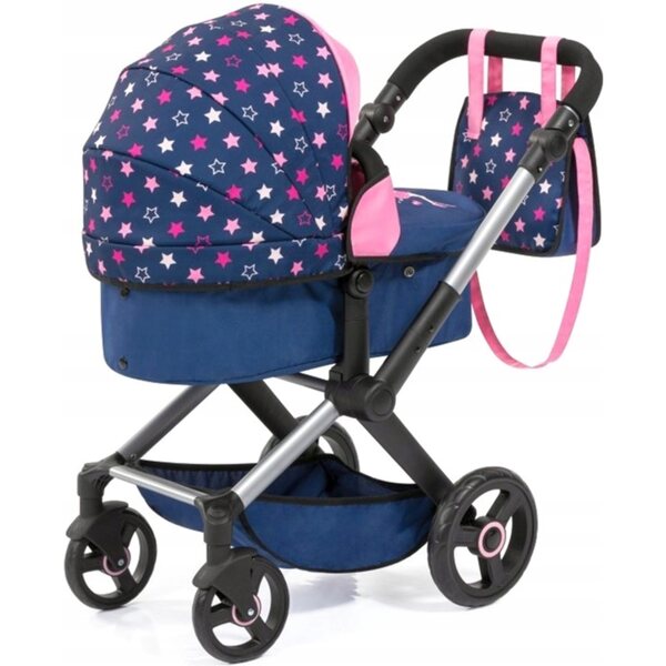 Bayer Design XEO 2 in 1 Puppenwagen mit Stubenwagen und Zubehör rosa