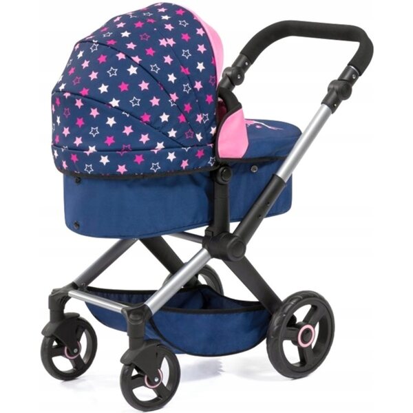 Bayer Design XEO 2 in 1 Puppenwagen mit Stubenwagen und Zubehör rosa
