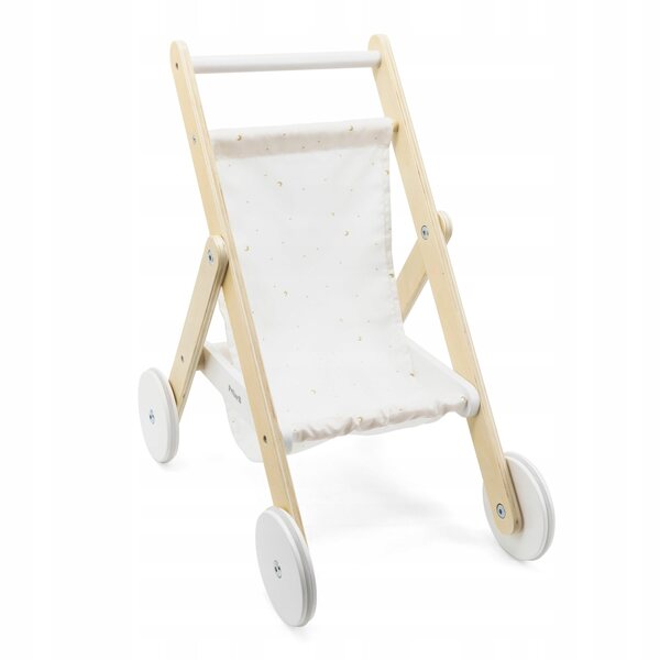 VIGA PolarB Puppenwagen aus Holz mit Sternen- und Mondaufdruck