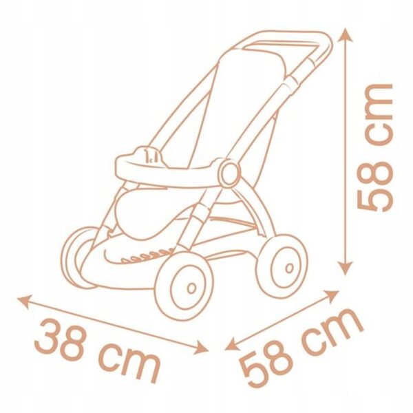 Smoby Baby Nurse Sportkinderwagen für Puppen, widerstandsfähig und leicht zu reinigen
