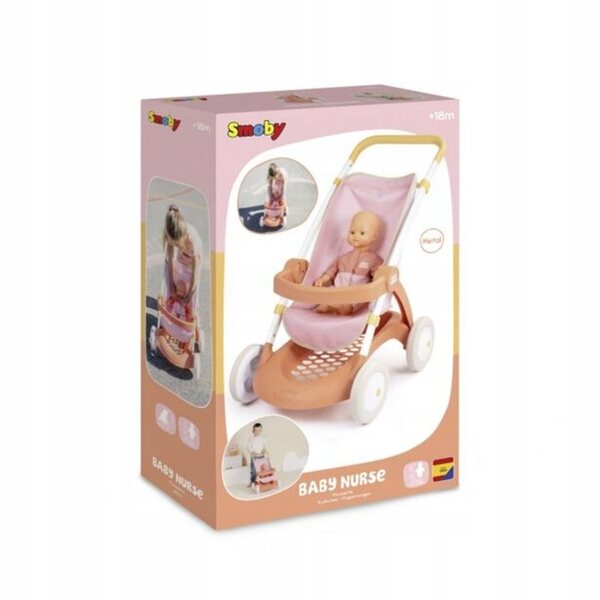 Smoby Baby Nurse Sportkinderwagen für Puppen, widerstandsfähig und leicht zu reinigen