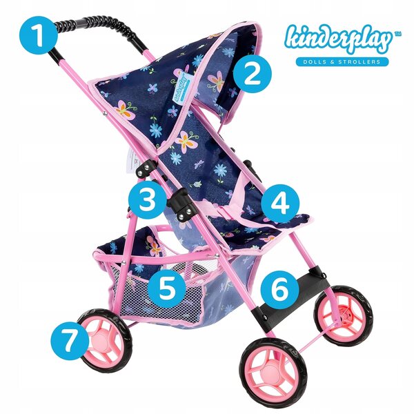 Kinderplay leichter und faltbarer Puppenwagen, Aluminiumstruktur