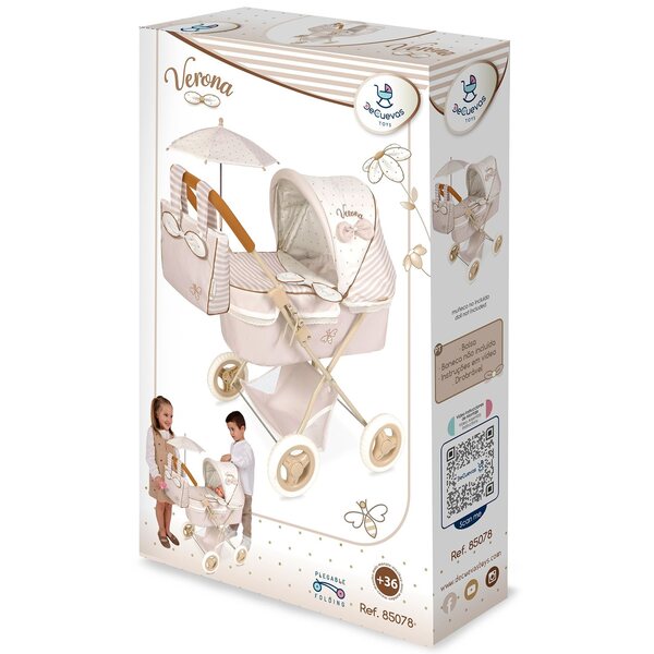 DeCuevas Verona tiefer Puppenwagen mit Tasche und Regenschutz