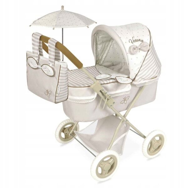 DeCuevas Verona tiefer Puppenwagen mit Tasche und Regenschutz