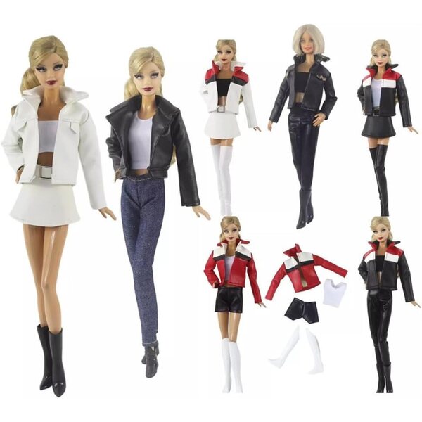 Kleidung für 30 cm SD BJD 1/6 American Doll – Freizeitkleidung, Lederjacke, Röcke und Accessoires