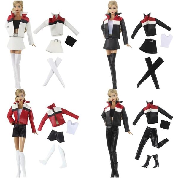 Kleidung für 30 cm SD BJD 1/6 American Doll – Freizeitkleidung, Lederjacke, Röcke und Accessoires