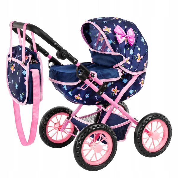 Kinderplay Deep Gondola Puppenwagen mit verstellbarem Griff und Tasche