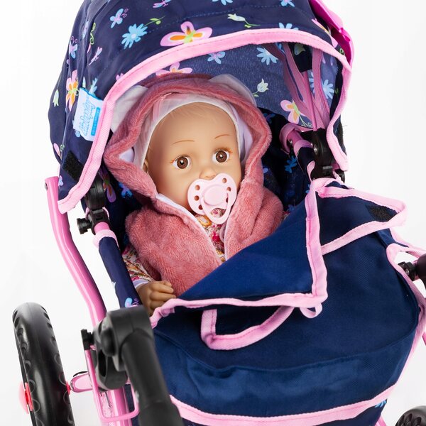 Kinderplay Deep Gondola Puppenwagen mit verstellbarem Griff und Tasche